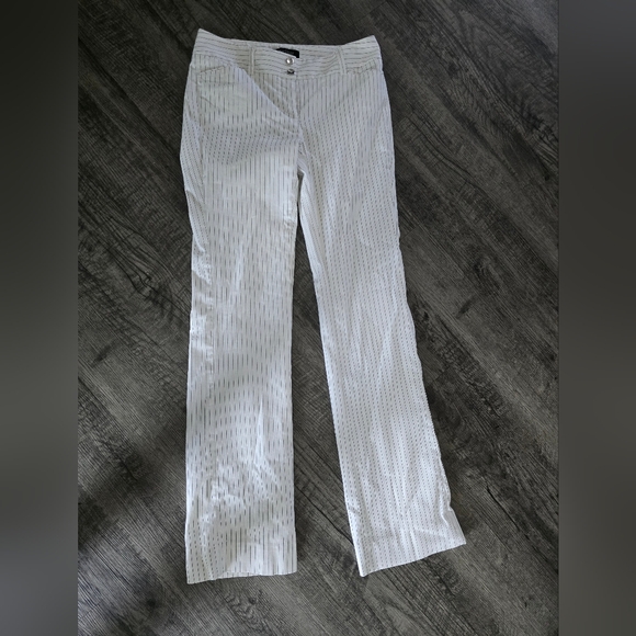 🩷 White House Black Market White Striped Pants - Picture 1 of 3